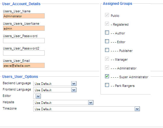 Joomla 1.6 User